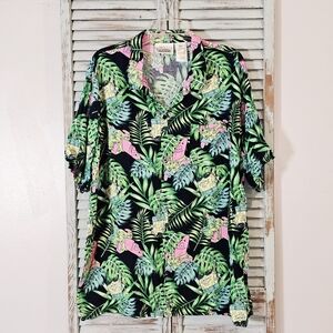 SPONGEBOB SQUAREPANTS XXL Hawaiian Tropical Button Up Nickelodeon Beach Shirt